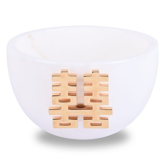 Double Happiness Marble Bowl